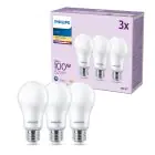 Mehrfachpackung 3x Philips Glühbirne LED E27 Birne Matt 13W 1521lm - 827 
