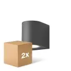 Pack duo D'Lite Applique Murale Vossem Aluminium Noir| IP54 - Convient pour 1x GU10
