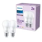 Lot 2x Philips Ampoule LED E27 Poire Dépolie 13W 1521lm - 840 