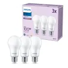 Lot 3x Philips Ampoule LED E27 Poire Dépolie 13W 1521lm - 840 