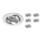 Lot 6x Encastré Spot Vision MR16 inclinable Aluminium | Diamètre 69mm - GU10 Culot