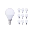 Lot 10x LED E14 Boule Dépolie 2.5W 250lm - 827 | Remplacement 25W